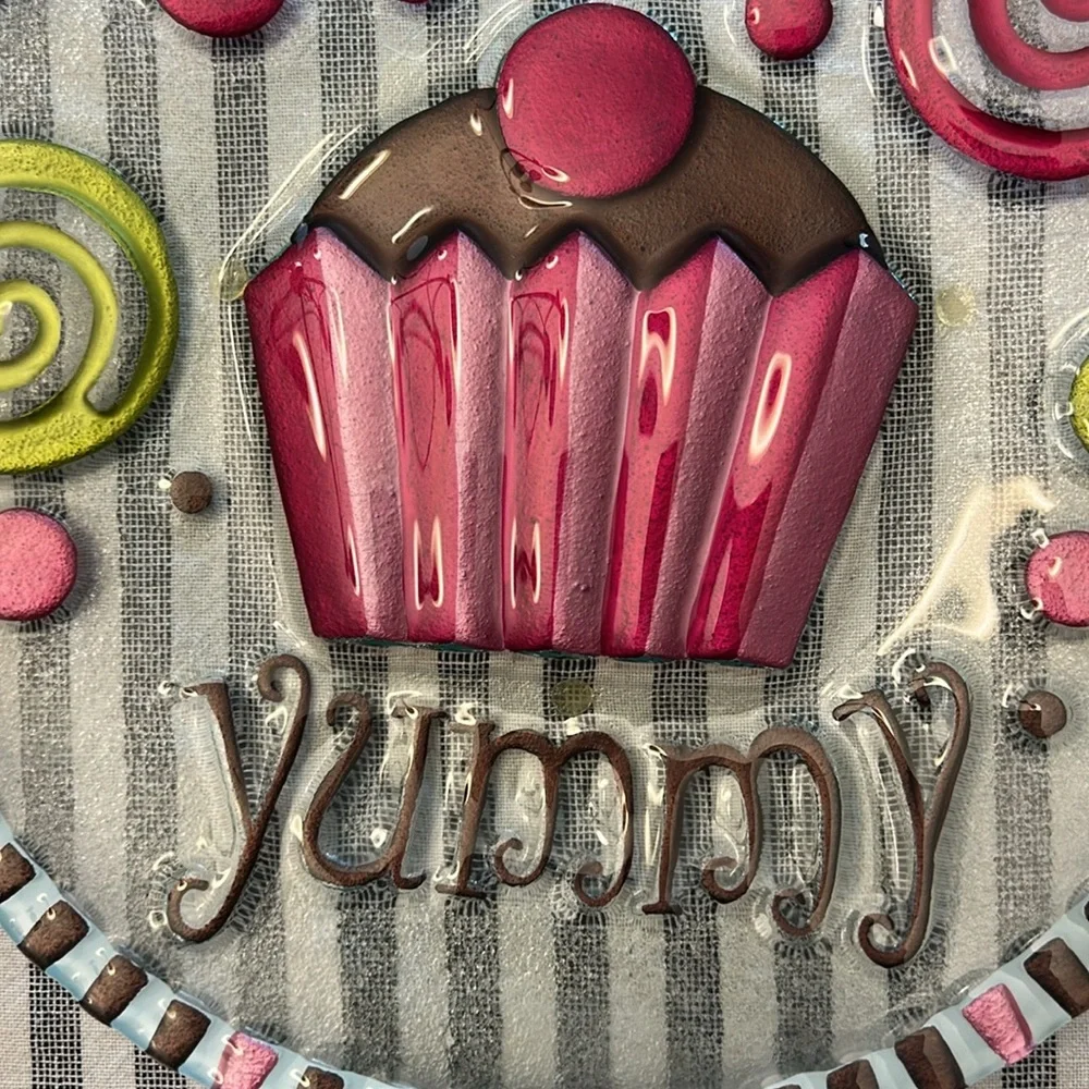 Silvestri Cupcake Plate Fused Art Glass